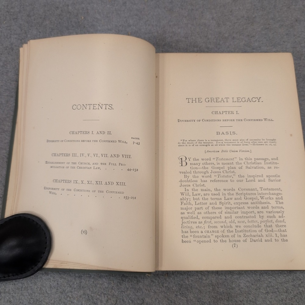 The Great Legacy S. R. Ezzell 1885 Fifth Edition Christian Publishing‎ Company - Picture 5 of 5